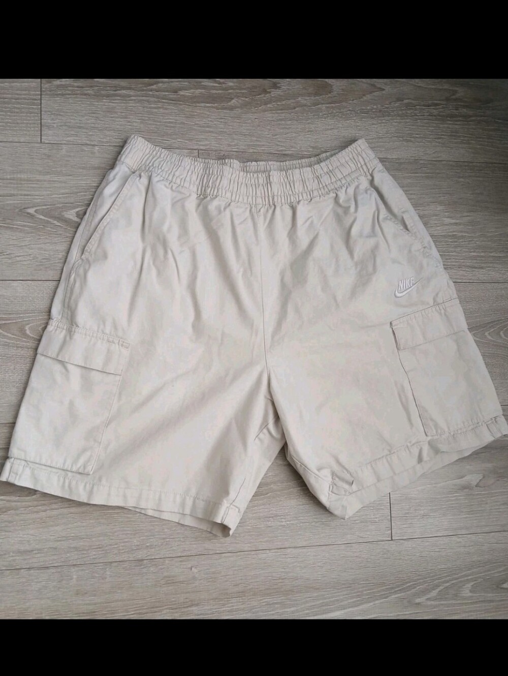 Nike Club Woven Cargo Shorts Men's Large Light Orewood Brown Ripstop Elastic